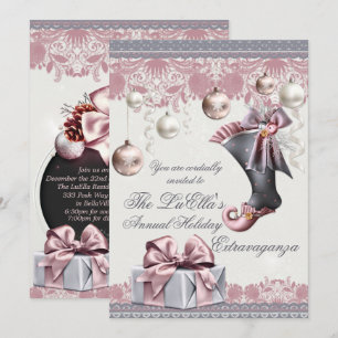 Elegant Glam Helgdag-julfestinbjudan Inbjudningar
