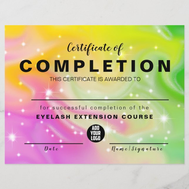 Elegant Glam Iradiscent Certificate of Complete (Framsida)