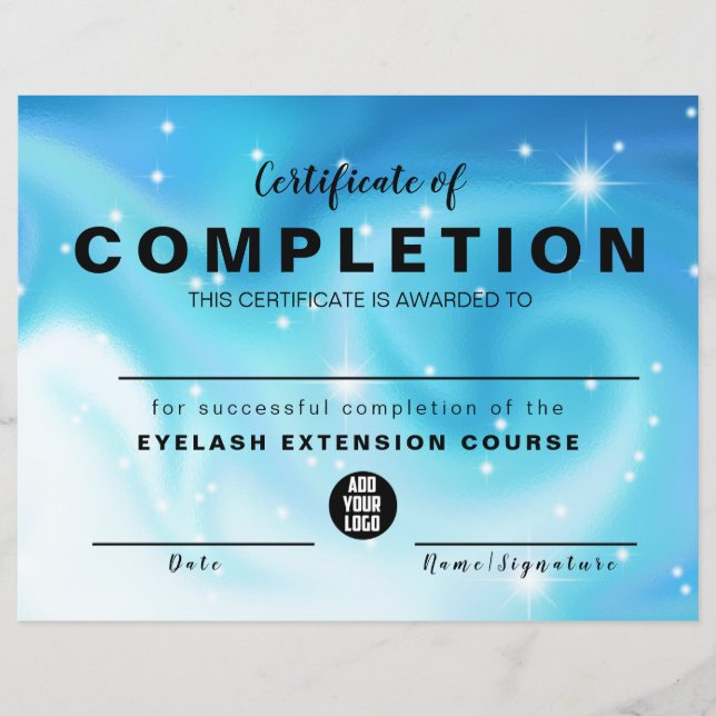 Elegant Glam Iradiscent Certificate of Complete (Framsida)
