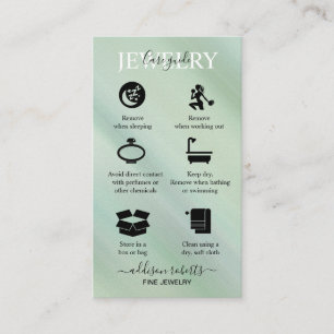 Elegant Glam Iridescent Holographi Jewelry Care Visitkort