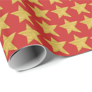 Elegant glam jul röd guld star mönster presentpapper