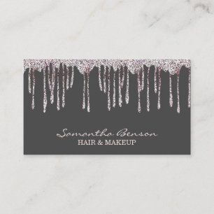 Elegant glam makeup hår  guld glitter droppar visitkort