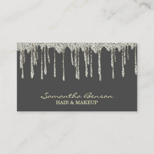 Elegant glam makeup hår guld glitter droppar visitkort