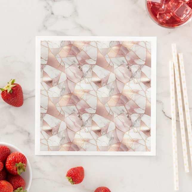 Elegant Glam Ro Guld Agate Marble Mönster Pappersservett (Insitu)