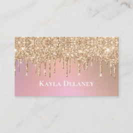 Elegant Glam Ro Guld Glitter Drift Visitkort