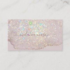 Elegant Glam Ro Guld Glitter Sparkles Pastel Visitkort