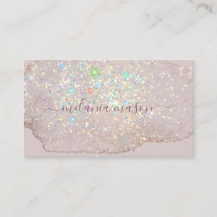 Elegant Glam Ro Guld Glitter Sparkles Pastel Visitkort