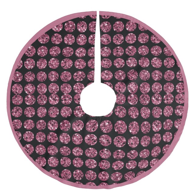 Elegant Glam Rosa Diamonds Gnistra Gems Julgransmatta Borstad Polyester (Framsidan)