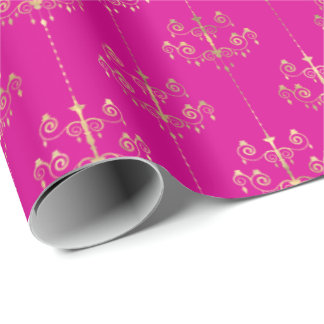 Elegant Glam Shock rosa Guld Mönster  Presentpapper