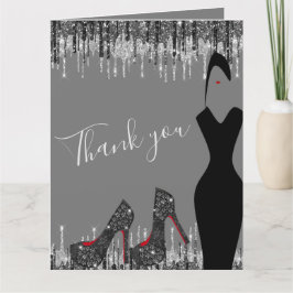Elegant Glam Silver Guld 50 Fab Birthday Photo Tack Kort