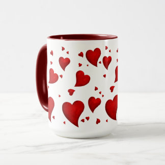 Elegant Glam Snyggt Trendig Red Heart valentine Mugg