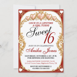 Elegant Glam Söt 16-årsdag Inbjudningar