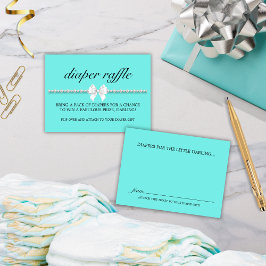 Elegant Glam Tiffany Diaper Raffle Baby Shower Tilläggskort