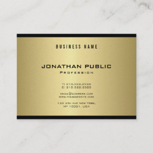 Elegant Glamor Black Guld Coola Modern Plain Luxe Visitkort