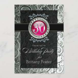 Elegant Glamor Embossed 30års födelsedag Inbjudningar