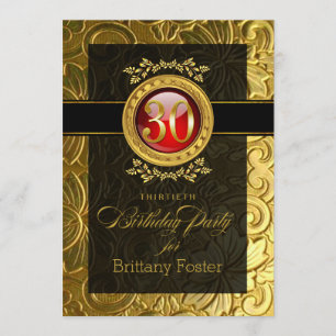 Elegant Glamor Embossed 30års födelsedag Inbjudningar