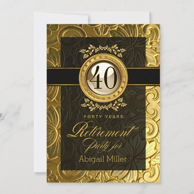 Elegant Glamor Embossed Pension Party Inbjudningar (Framsida)