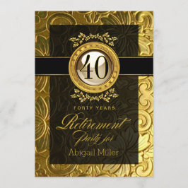 Elegant Glamor Embossed Pension Party Inbjudningar
