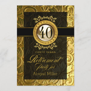 Elegant Glamor Embossed Pension Party Inbjudningar