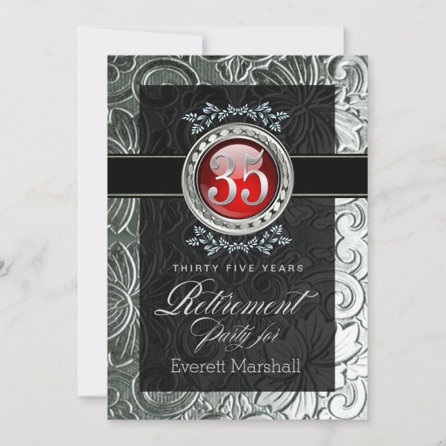 Elegant Glamor Embossed Pension Party Inbjudningar (Framsida)