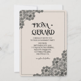 Elegant Glamor Lace Engagement Party Invitation Inbjudningar