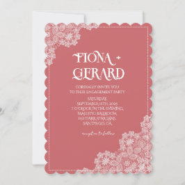 Elegant Glamor Lace Engagement Party Invitation Inbjudningar