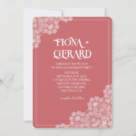 Elegant Glamor Lace Engagement Party Invitation Inbjudningar