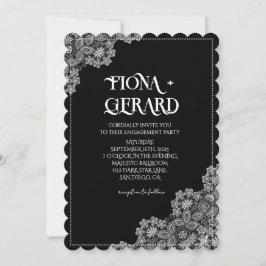 Elegant Glamor Lace Engagement Party Invitation Inbjudningar