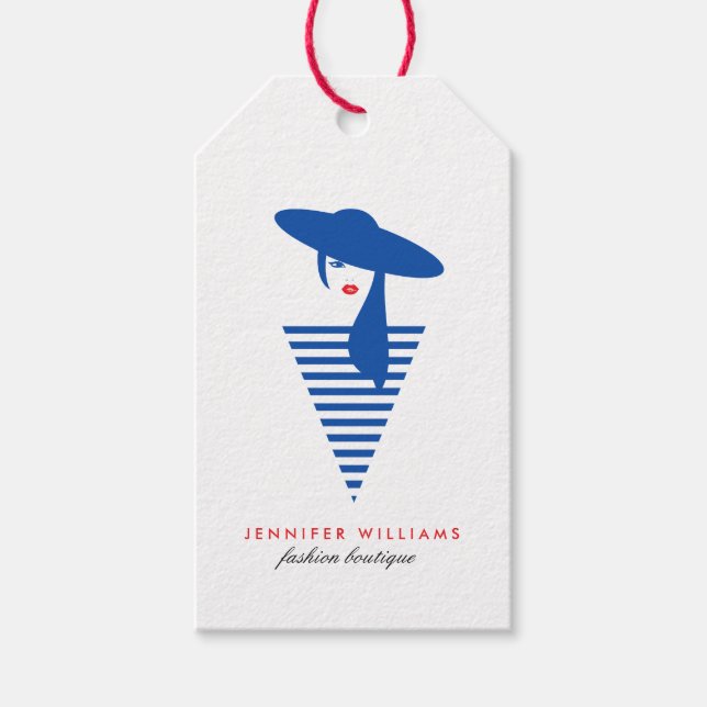 Elegant Glamor Mod Girl Boutique Gift Märkres Presentetikett (Framsidan)