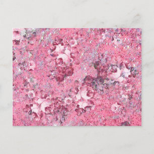 Elegant Glamor Rosa ros Glitter Photo Print Vykort