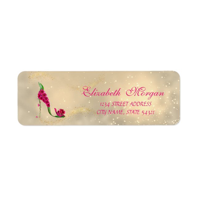 Elegant Glamora Chic Address Label-Heel Returadress Etikett (Framsidan)