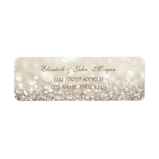 Elegant Glamoral Glittery Bokeh Address Label Returadress Etikett (Framsidan)