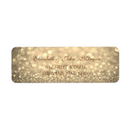 Elegant Glamoral Glittery Bokeh Address Label Returadress Etikett