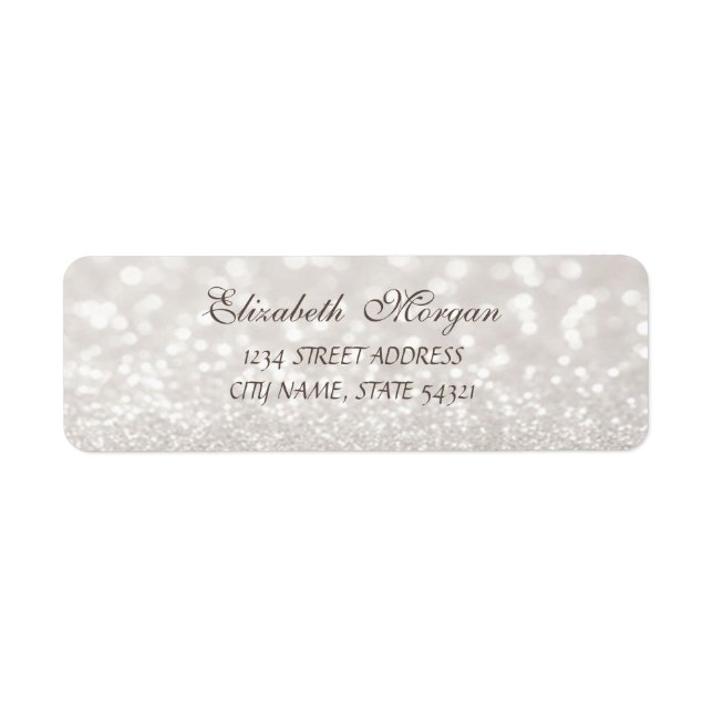 Elegant Glamoral Glittery Bokeh Address Label Returadress Etikett (Framsidan)