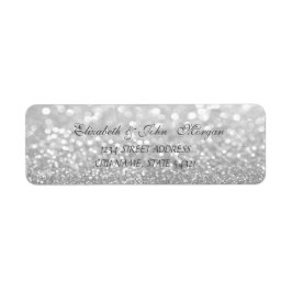 Elegant Glamoral Glittery Bokeh Address Label Returadress Etikett