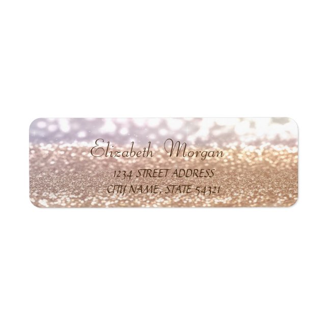 Elegant Glamoral Glittery Bokeh Address Label Returadress Etikett (Framsidan)