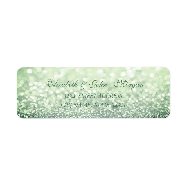 Elegant Glamoral Glittery Bokeh Address Label Returadress Etikett (Framsidan)