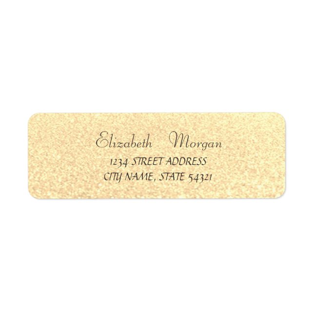 Elegant Glamoral Glittery Bokeh Address Label Returadress Etikett (Framsidan)