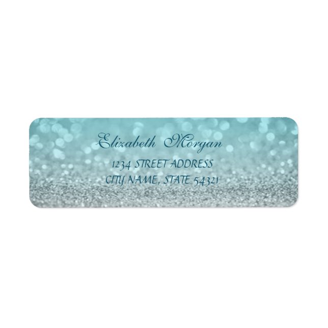 Elegant Glamoral Glittery Bokeh Address Label Returadress Etikett (Framsidan)