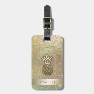 Elegant glamorös glitterananas bagagebricka