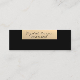 Elegant Glamorös Modern Chic,Falskt Guld,Svart Mini Visitkort