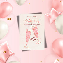 Elegant Glamorös Rosa Champagne Födelsedag