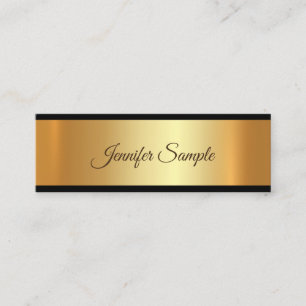 Elegant Glamour Guld Modernt Skript Enkel Lyx Mini Visitkort