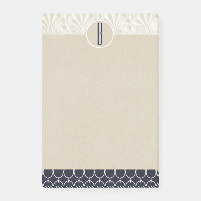 Elegant Glamour Marin Skräddarsydd Kraft Rustik Mo Post-it Block (Framsida)