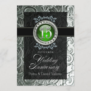 Elegant Glamour Präglad 15-årsjubileum Inbjudningar