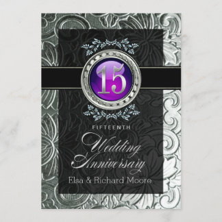 Elegant Glamour Präglad 15-årsjubileum Inbjudningar