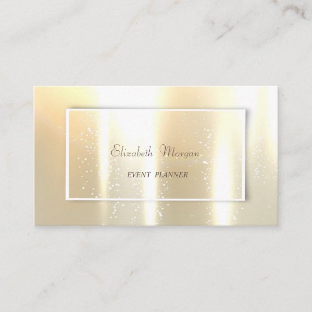 Elegant  Glamourös Blank,  Oäkta Guld Visitkort (Framsida)
