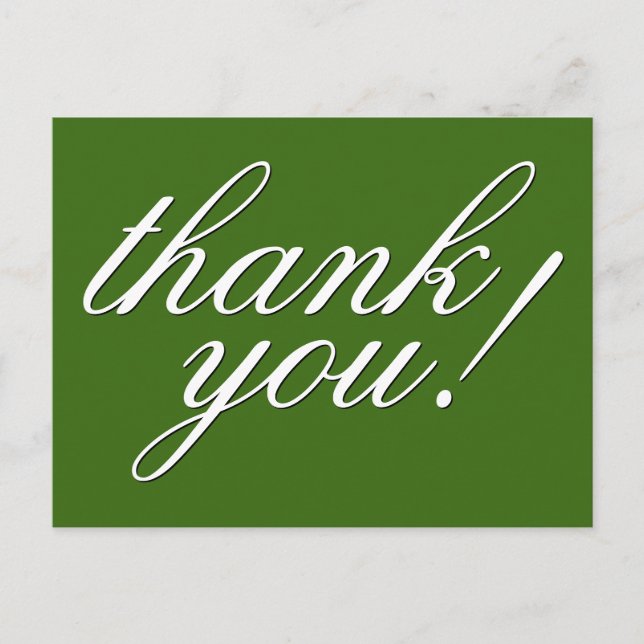 Elegant, Glamourös "tack!" Postkort Vykort (Framsida)