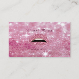 Elegant Glamourös Trendig Glittrig Bokeh Läppar Visitkort