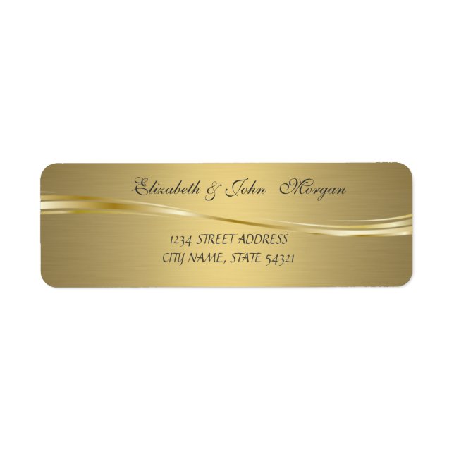 Elegant Glamous Faux Guld-adressetikett Returadress Etikett (Framsidan)